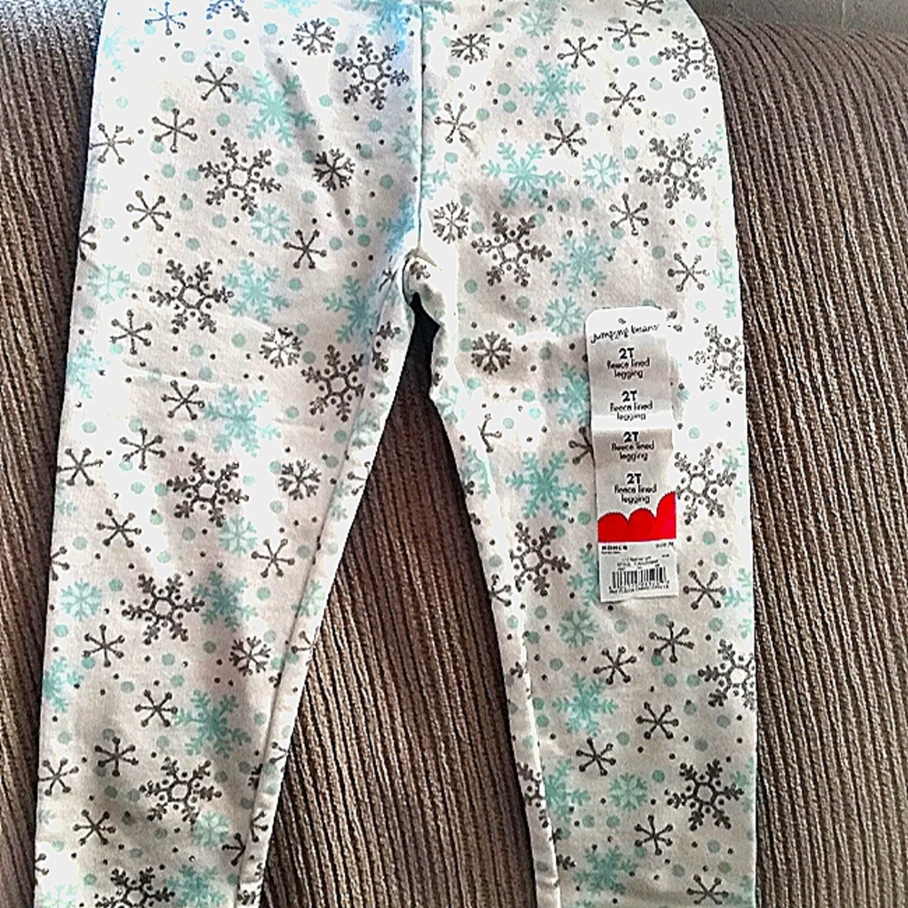Jumping bean size 2T Toddler snowflake pants blue silver and white